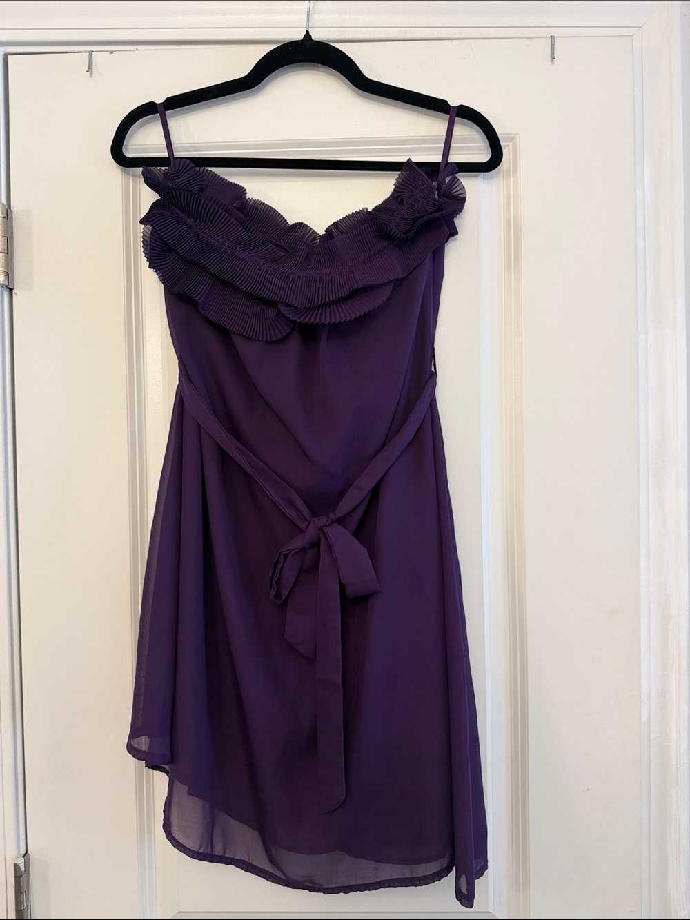 Ya Los Angeles Strapless Purple Ruffle Dress